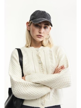 Pieces Vest PCJAFFA LS STRUCTURE CARDIGAN BC 17143526 CLOUD DANCER