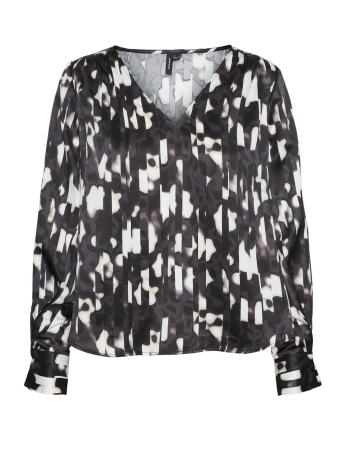 Vero Moda Blouse VMMERLE V-NECK PLEAT TOP WVN GA 10295416 Black/Sonya