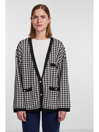 Pieces Vest PCSUIA LS OVERSIZE KNIT SHACKET PA 17144218 BLACK/CLOUD DANCER