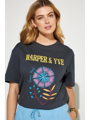 Harper & Yve T-shirt DREAMWORLD SS FW23D303 280 dark grey