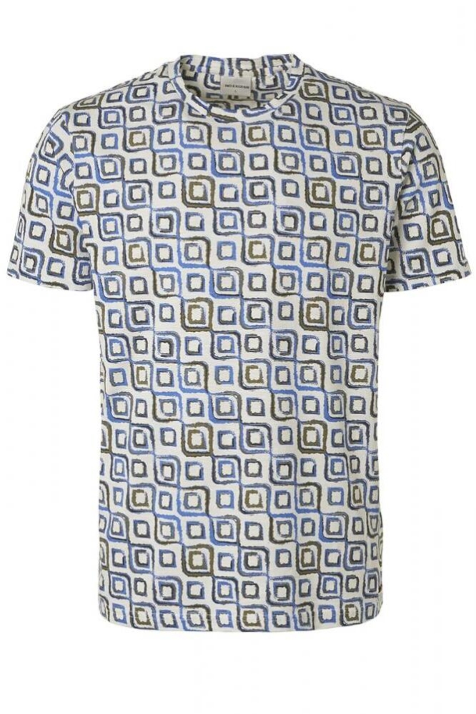 T SHIRT MET PRINT 20350424 137 WASHED BLUE