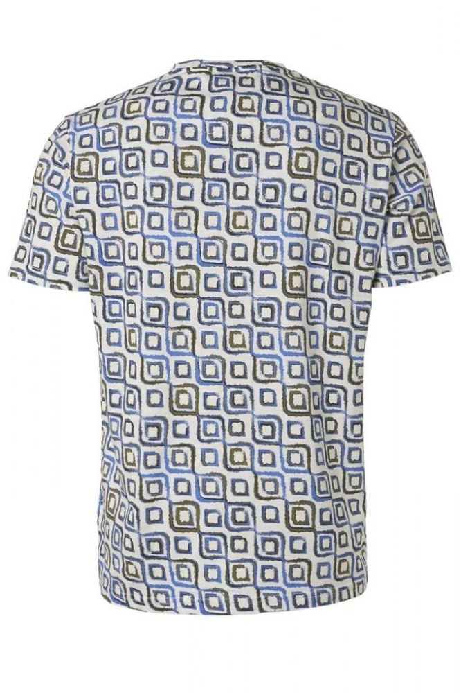 T SHIRT MET PRINT 20350424 137 WASHED BLUE