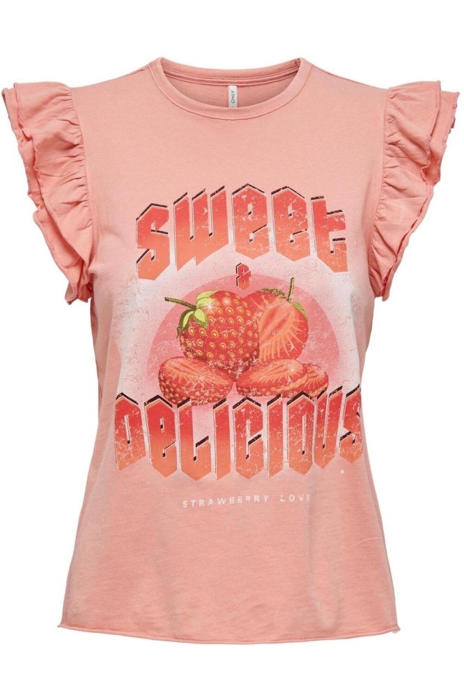 ONLLUCY S/S FRUIT TOP BOX JRS 15295375 Coral Haze/Sweet