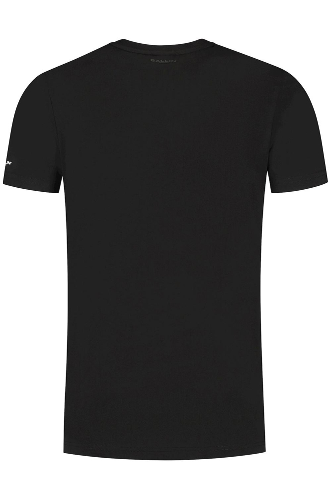 T SHIRT WITH CHEST AND SLEEVE PRINT 19102 02 BLACK