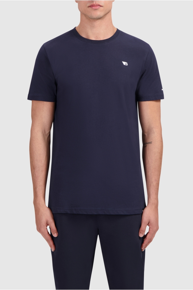T SHIRT WITH CHEST AND SLEEVE PRINT 19102 43 DARK BLUE