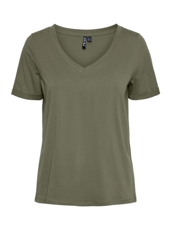Pieces T-shirt PCRIA SS V-NECK SOLID TEE NOOS BC 17120455 DEEP LICHEN GREEN
