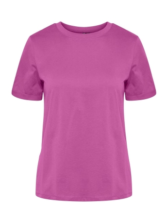 Pieces T-shirt PCRIA SS FOLD UP SOLID TEE NOOS BC 17086970 RADIANT ORCHID