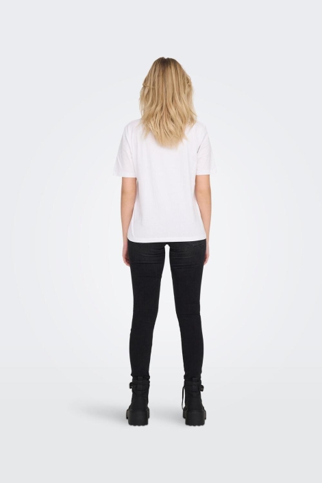 Only witte dames t-shirt | Model achteraanzicht