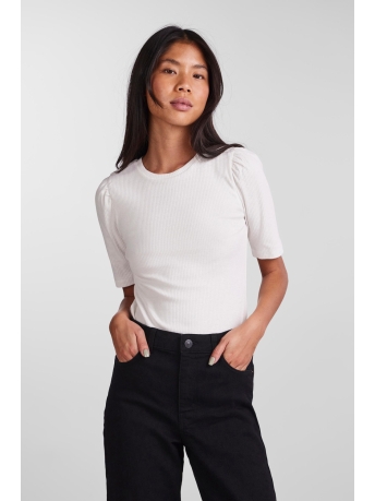 Pieces T-shirt PCRUKA SS PUFF TOP NOOS 17133700 CLOUD DANCER