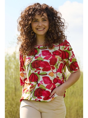 FOS Amsterdam T-shirt SISI TULP 6565 600 ROOD