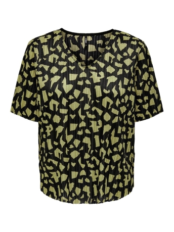 Only T-shirt ONLSAFARI S/S V-NECK TOP JRS 15305582 BLACK