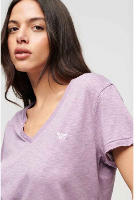 light slub tee t-shirt purple emb studios vee superdry lavender w1011181a