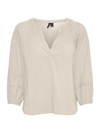 Vero Moda Blouse VMLINE 3/4 V-NECK TOP WVN RPT 10302334 BIRCH
