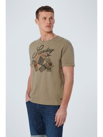 NO-EXCESS T-shirt T SHIRT CREWNECK PRINT GARMENT DYED 19350373 015 SAND