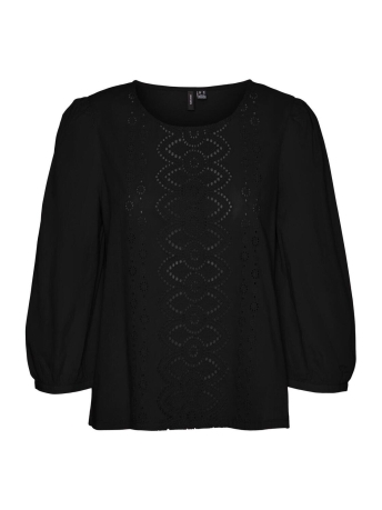Vero Moda T-shirt VMALIS 3/4 O-NECK TOP WVN BTQ 10291352 BLACK