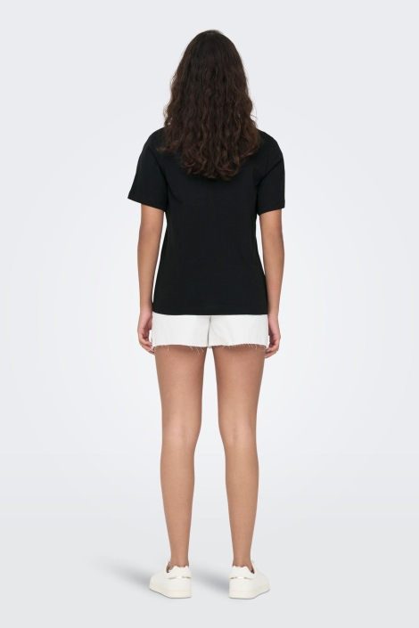 Jacqueline de Yong zwarte dames t-shirt | Model achteraanzicht