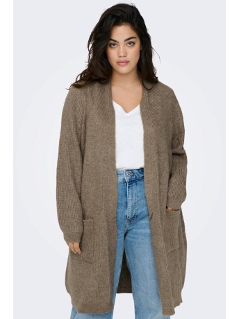 Only Carmakoma Vest CARJADE LS CARDIGAN KNT NOOS 15283124 Caribou Melange