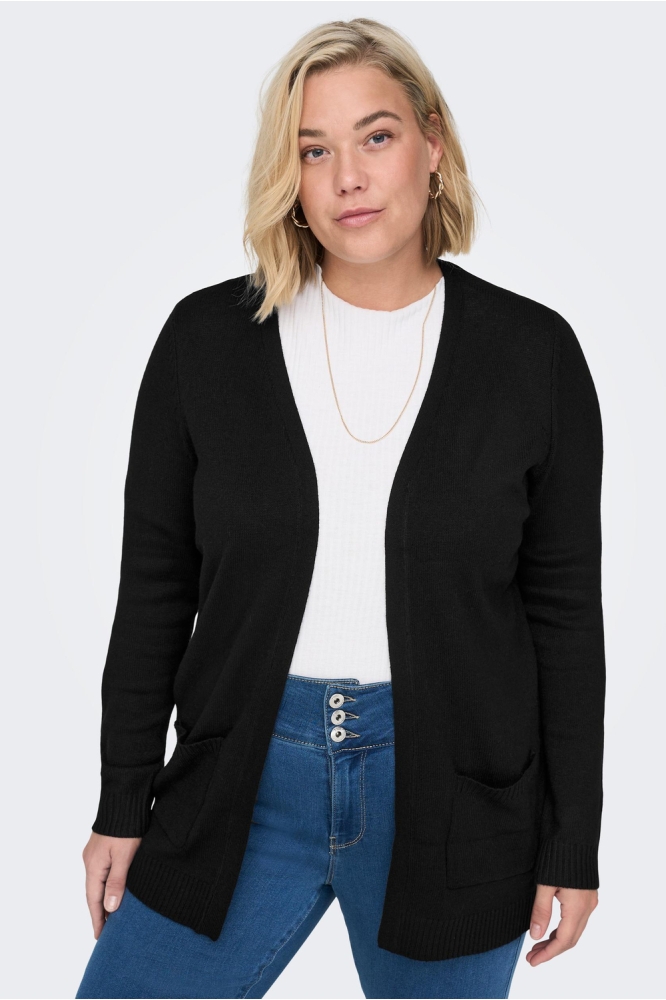 CARESLY L/S OPEN CARDIGAN KNT NOOS 15219653 Black