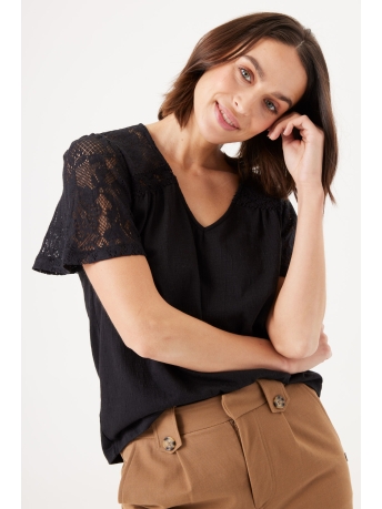 Garcia T-shirt T SHIRT MET KANT G30007 60 black