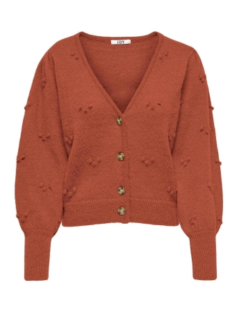 Jacqueline de Yong Vest JDYSIGRID LIFE L/S DOT BUTTON CARDI 15271419 Burnt Brick