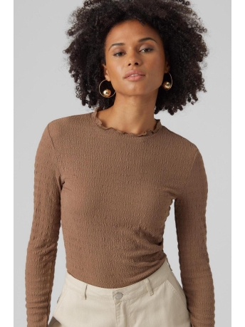 Vero Moda T-shirt VMNYNNE LS TOP JRS 10274366 BROWN LENTIL