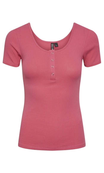PCKITTE SS TOP NOOS 17101439 HOT PINK