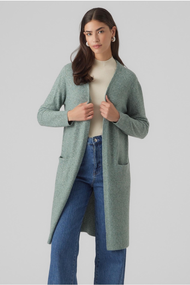 VMDOFFY LS LONG OPEN CARDIGAN GA NO 10215434 DARK FORREST