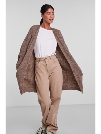 Pieces Vest PCELLEN LS LONG KNIT CARDIGAN NOOS 17098266 FOSSIL