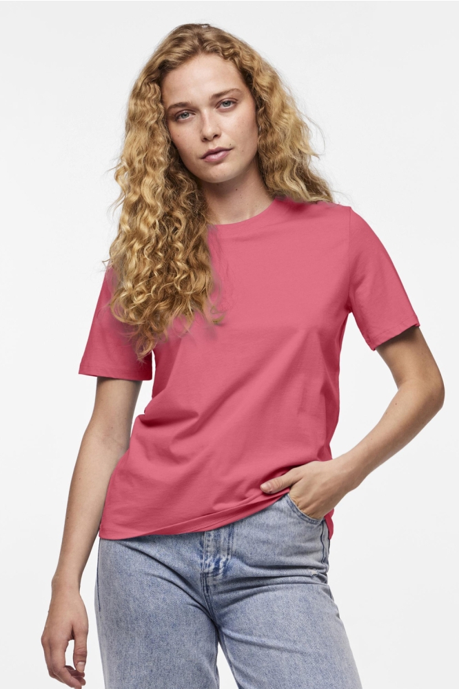 PCRIA SS SOLID TEE NOOS BC 17140802 Hot Pink