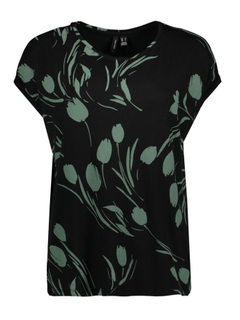Vero Moda T-shirt VMAVA PLAIN SS TOP MULTI AOP NOOS G 10214302 BLACK