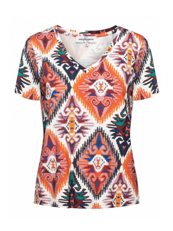 AndCo Woman T-shirt VENICE BIG IKAT TO215 35075 b-navy multi