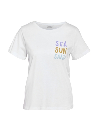 Noisy may T-shirt NMSUN NATE S/S T-SHIRT JRS FWD 27030257 Bright White/SEA SUN SAND