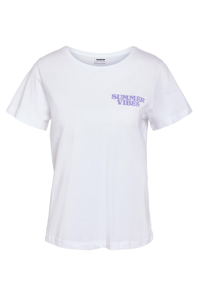 NMSUN NATE S/S T-SHIRT JRS FWD 27030257 Bright White/SUMMER VIBES