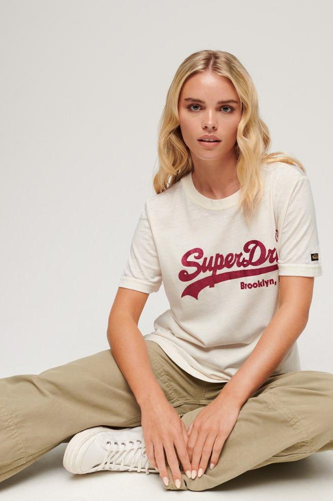 EMBELLISHED VL T SHIRT W1011246A 8ML DESERT BONE OFF WHITE
