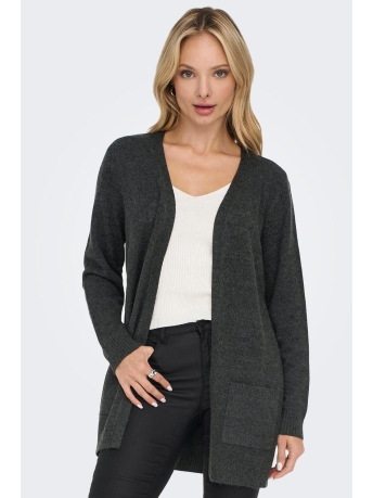 Only Vest ONLLESLY L/S OPEN CARDIGAN KNT NOOS 15174274 DARK GREY MELANGE