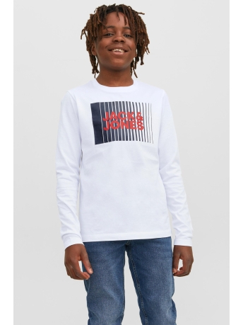 Jack & Jones Junior T-shirt JJECORP LOGO TEE PLAY LS O-NECK NOO 12244209 WHITE 