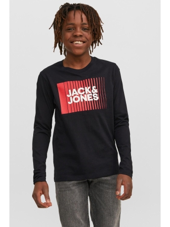 Jack & Jones Junior T-shirt JJECORP LOGO TEE PLAY LS O-NECK NOO 12244209 BLACK