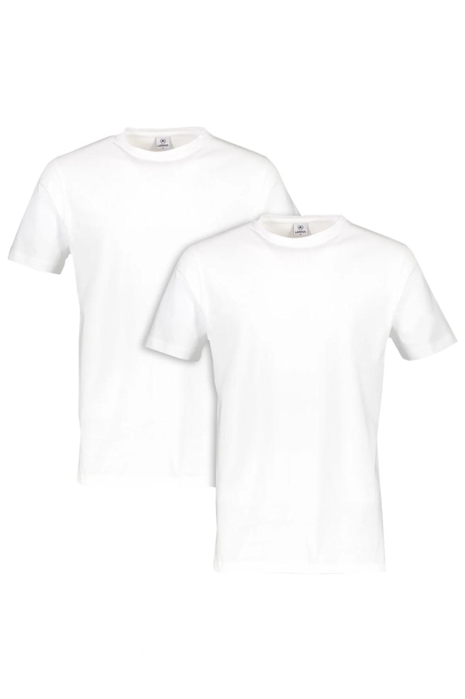 Lerros witte heren t-shirt | Vooraanzicht