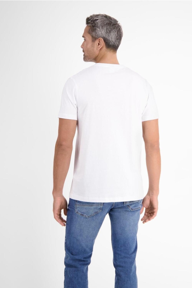 Lerros witte heren t-shirt | Model achteraanzicht