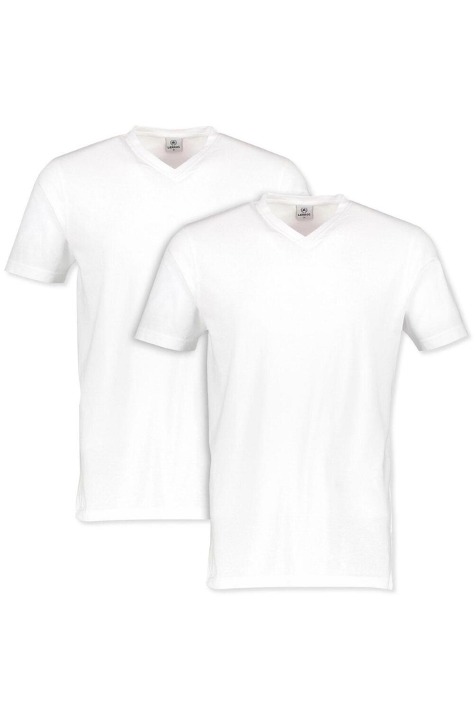 Lerros witte heren t-shirt | Vooraanzicht