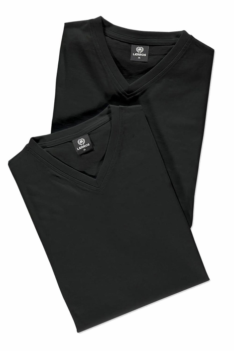 Lerros zwarte heren t-shirt | Vooraanzicht