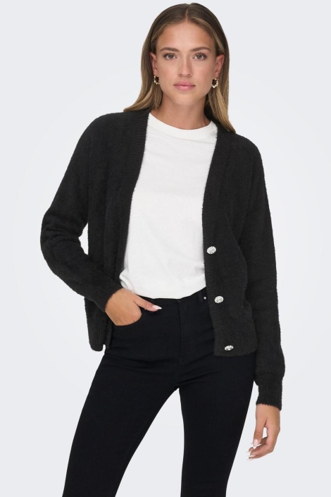 Only zwarte dames vest | Model vooraanzicht