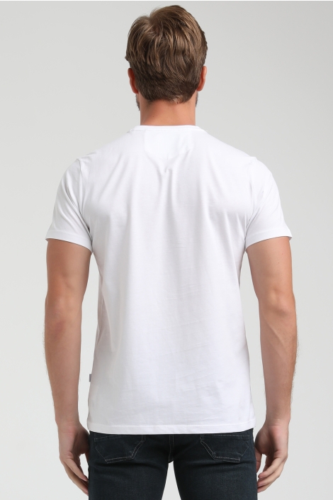 Gabbiano witte heren t-shirt | Model achteraanzicht
