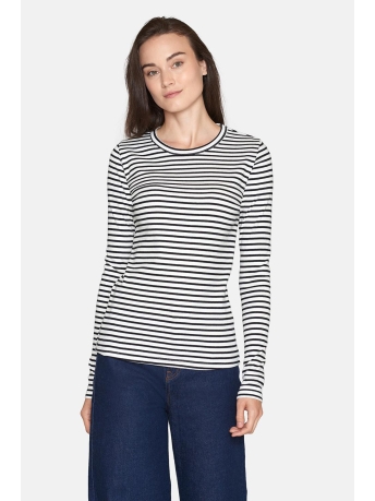 SisterS point T-shirt EIKE LS STR 16453 CREAM/BLACK