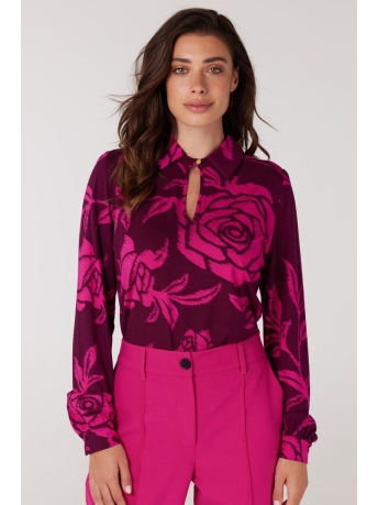 Juffrouw Jansen Blouse DARIA W23 VBF735 JERSEY BLOUSE 000317 WINE FUCHSIA