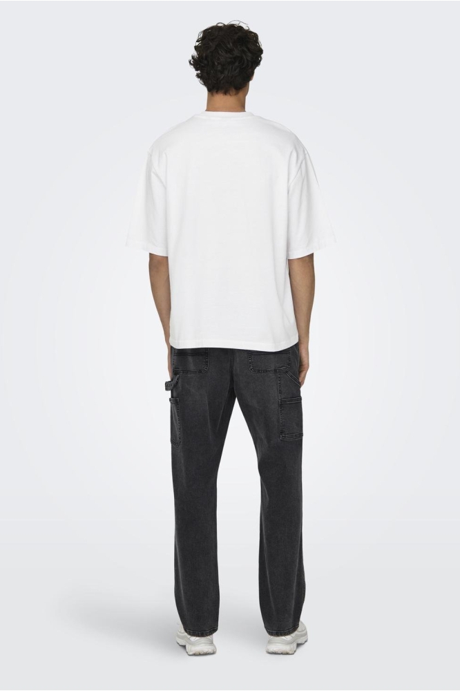 Only & Sons witte heren t-shirt | Model achteraanzicht