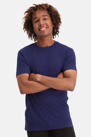 Bamboo basics T-shirt RUBEN BASICS KNITTED NAVY