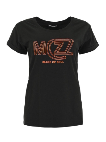 Maicazz T-shirt GRENA T SHIRT FA23 75 036 BLACK ORANGE D4