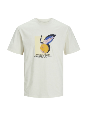 Jack & Jones T-shirt JORTAMPA AOP BRANDING TEE SS C.N SN 12252173 Buttercream