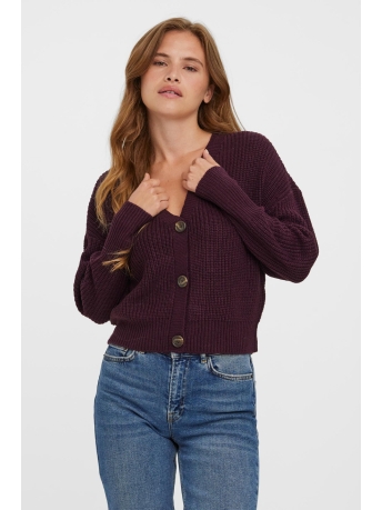 Vero Moda Vest VMLEA LS V-NECK CUFF CARDIGAN NOOS 10273853 Winetasting